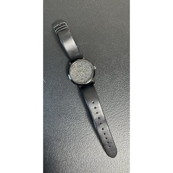 Timex Crystal‎ Opulence Quartz Black Dial Ladies Watch Black silver Leather - Picture 2 of 9